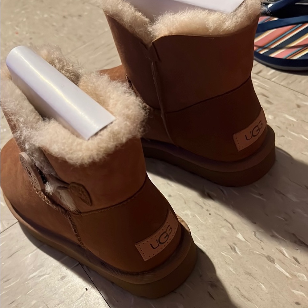 UGG Tan Sheepskin Ankle Boots